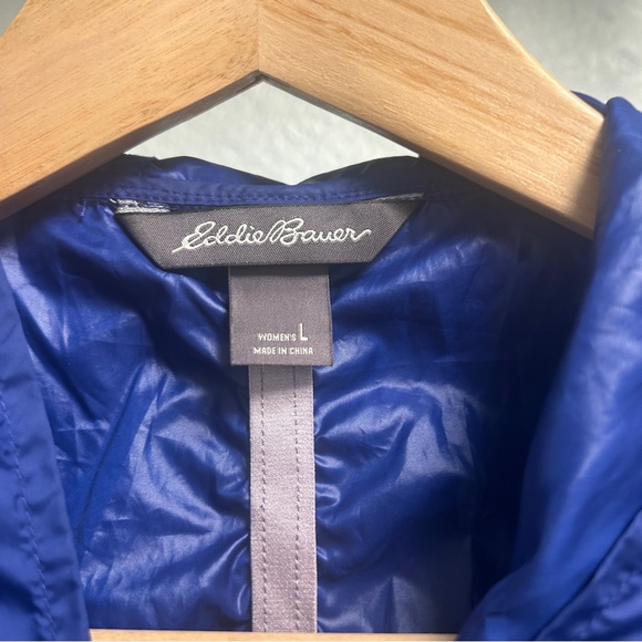 Eddie Bauer Rain Jacket Windbreaker Women’s Size Large Blue/Purple Zip up - Picture 4 of 6